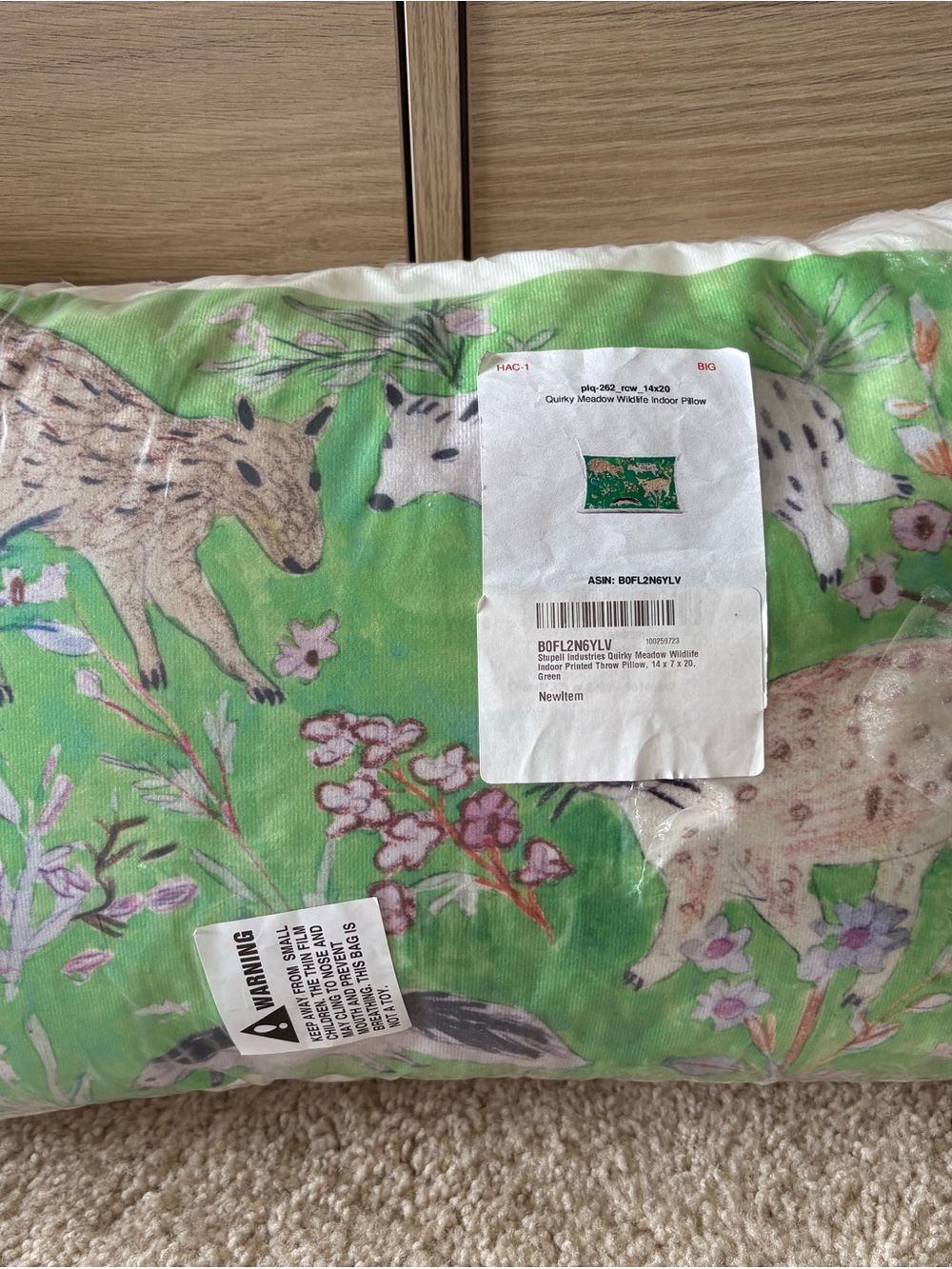 Stupell Industries "Quirky Meadow Wildlife" Throw Pillow 14x20 NIP Factory Seal